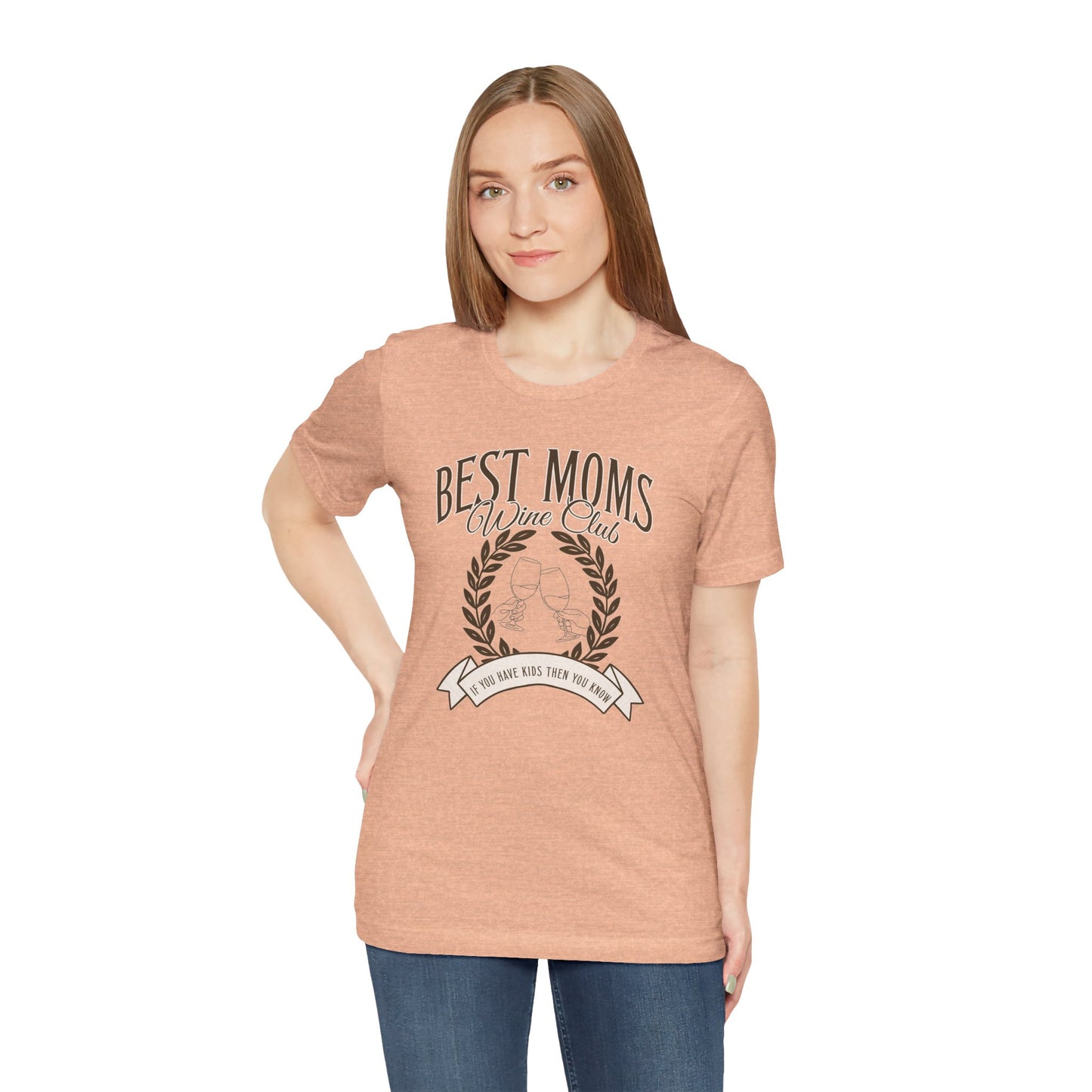 Best Moms Wine Club Tee - Unisex Short Sleeve T-Shirt for Wine Lovers
