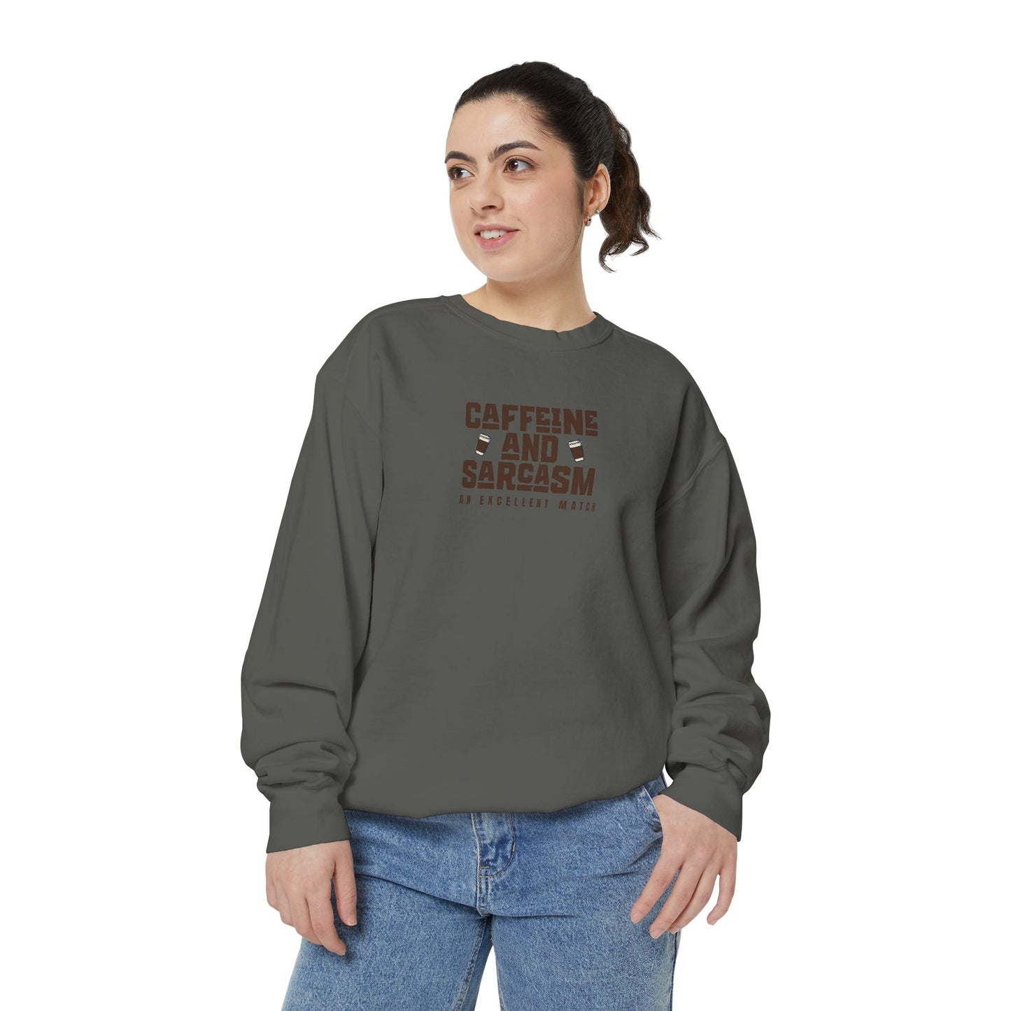 Caffeine and Sarcasm Sweatshirt – Perfect Gift for Coffee Lovers