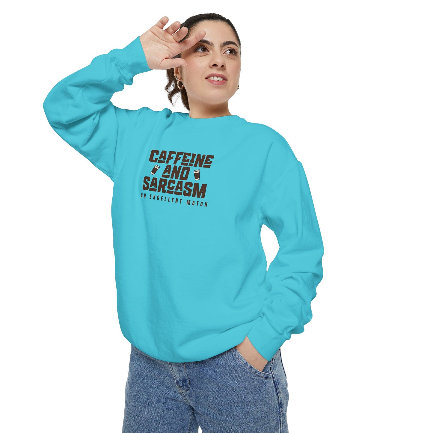 Caffeine and Sarcasm Sweatshirt – Perfect Gift for Coffee Lovers