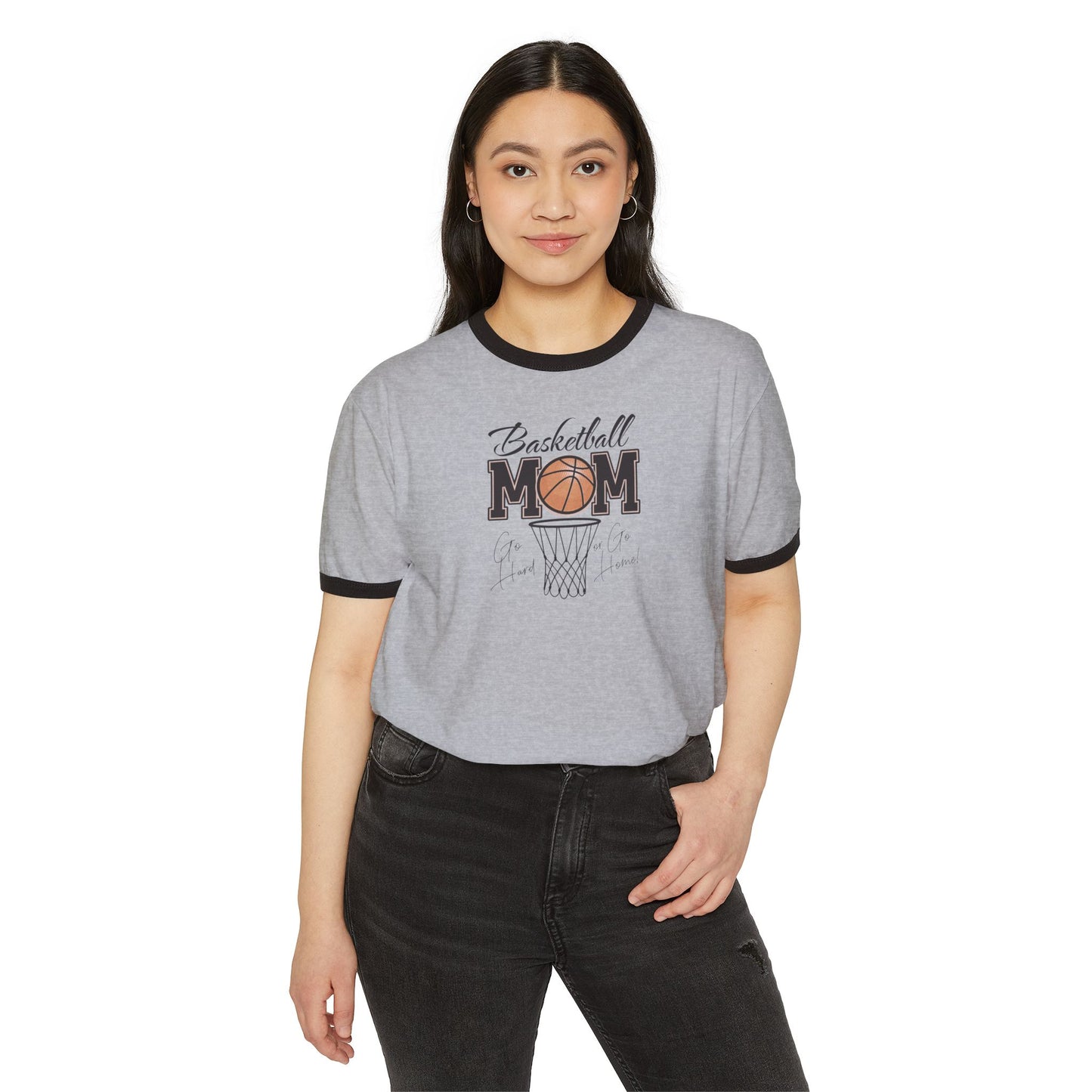 Basketball Mom Unisex Cotton Ringer T-Shirt
