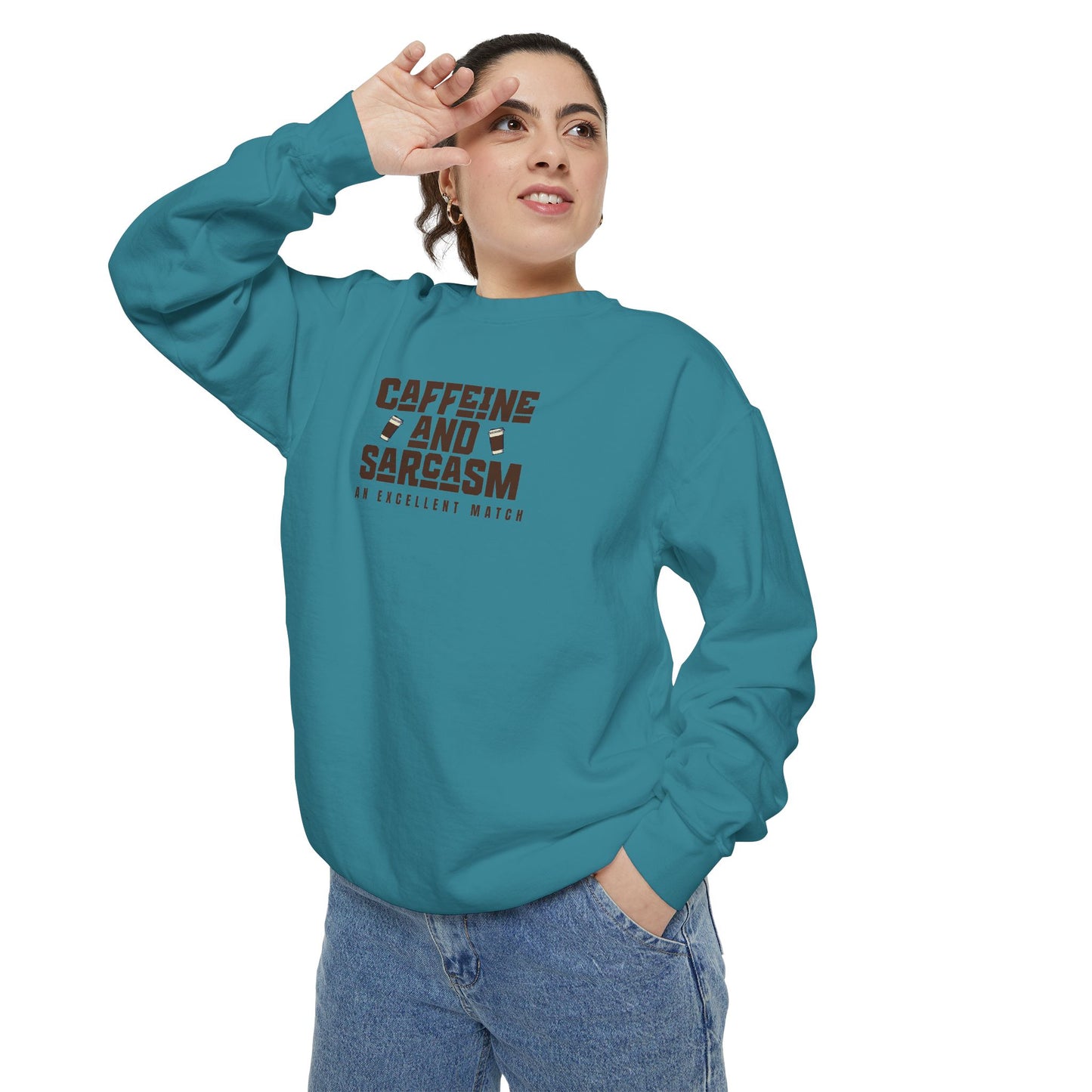Caffeine and Sarcasm Sweatshirt – Perfect Gift for Coffee Lovers