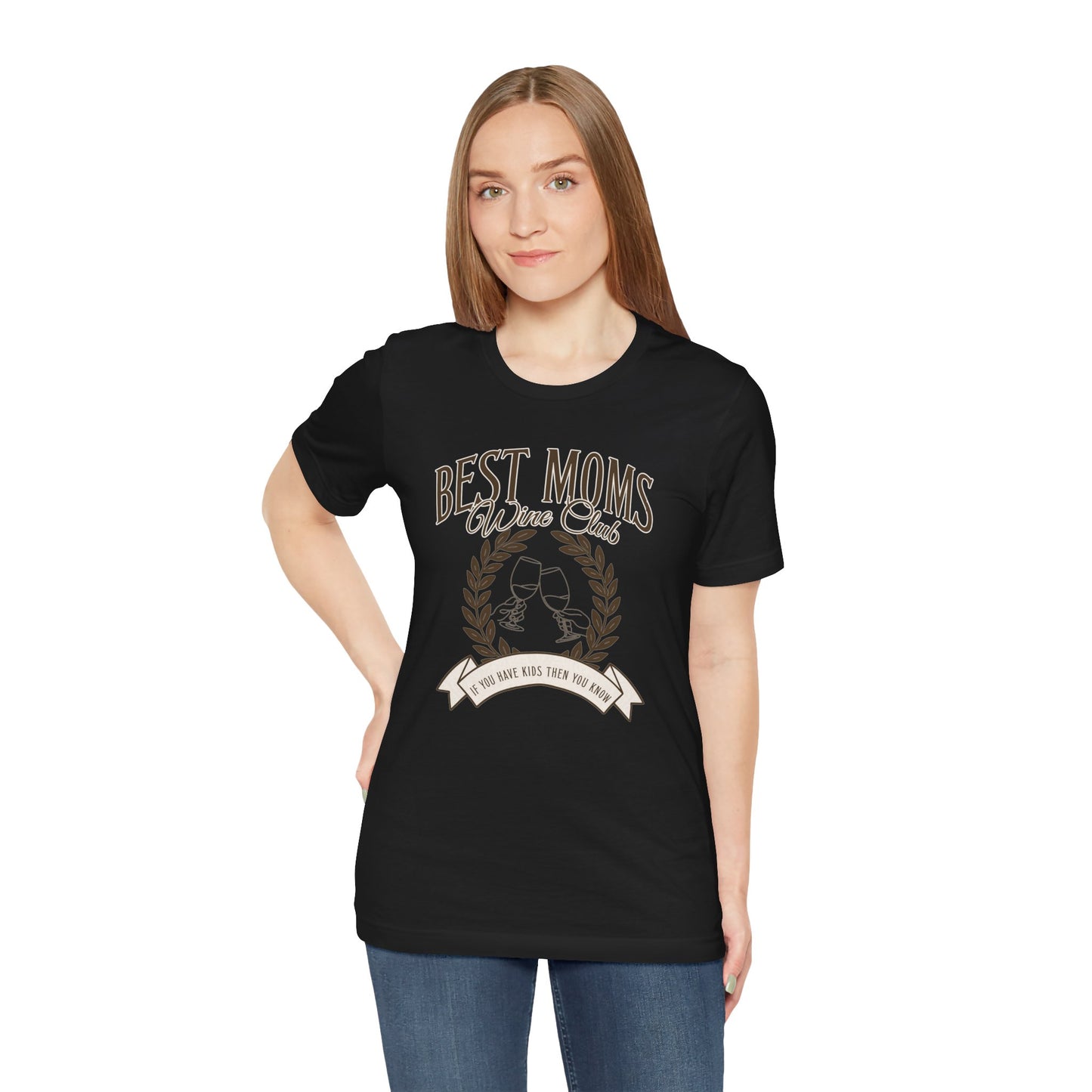Best Moms Wine Club Tee - Unisex Short Sleeve T-Shirt for Wine Lovers