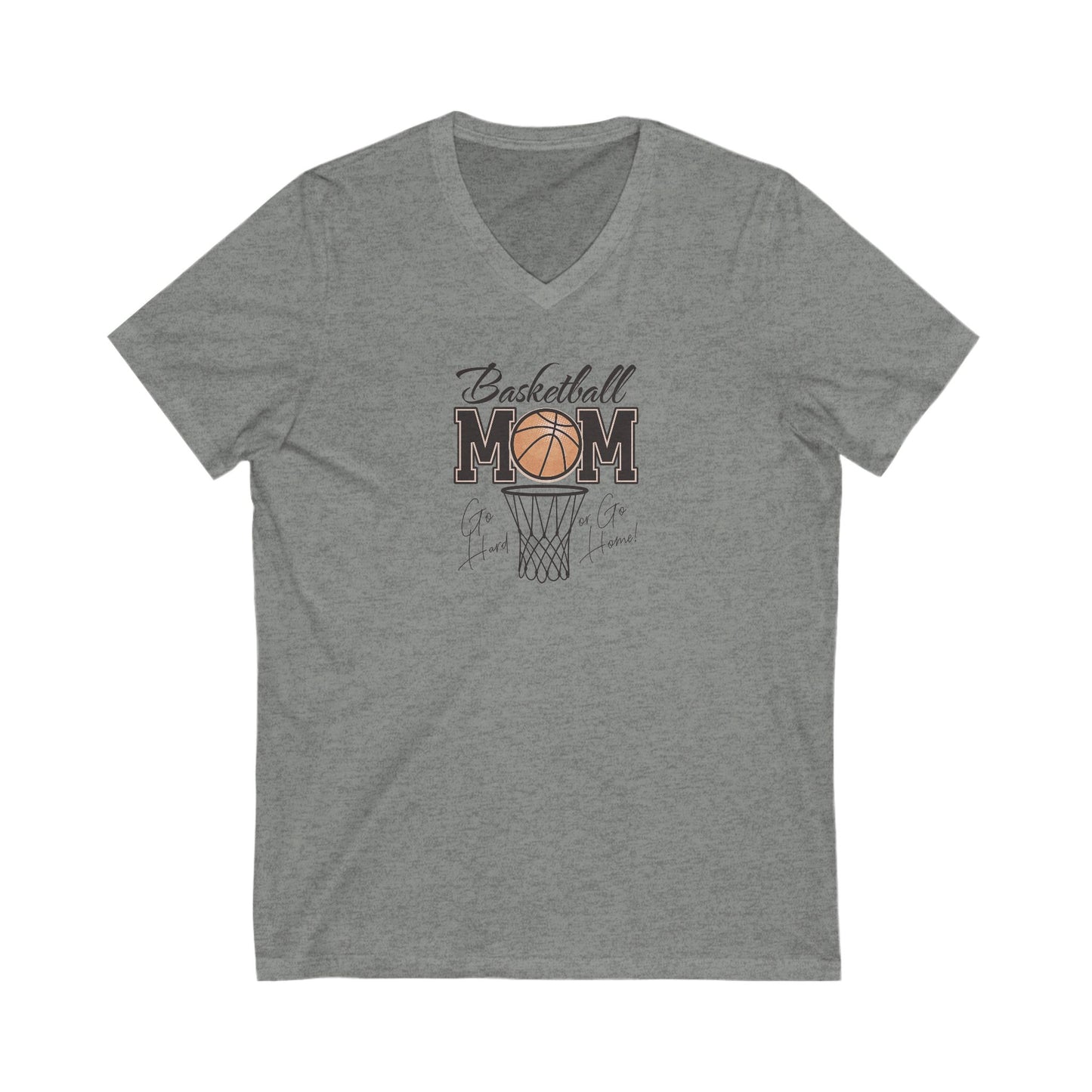 Basketball Mom V-Neck Tee - Perfect for Game Days & Celebrations