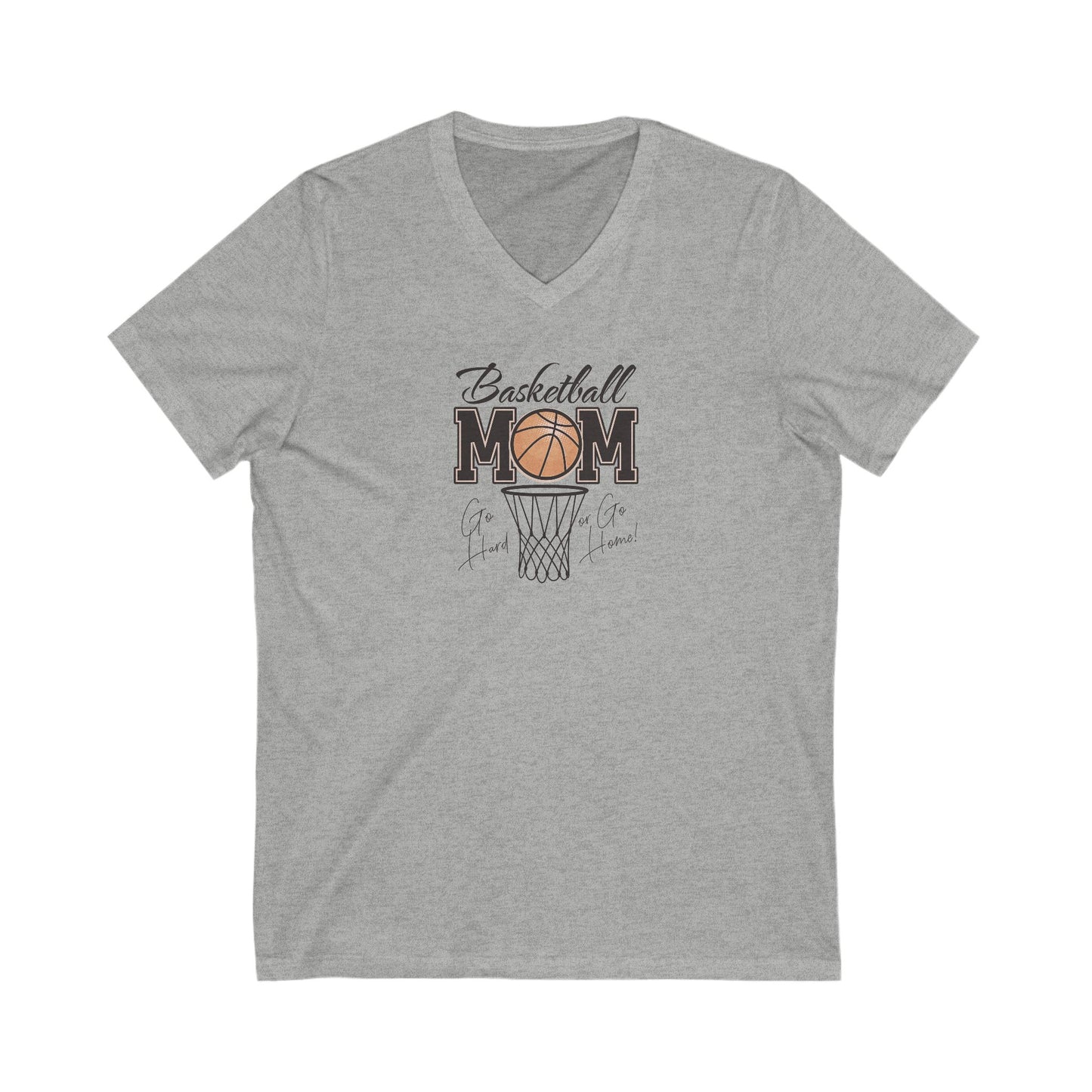 Basketball Mom V-Neck Tee - Perfect for Game Days & Celebrations