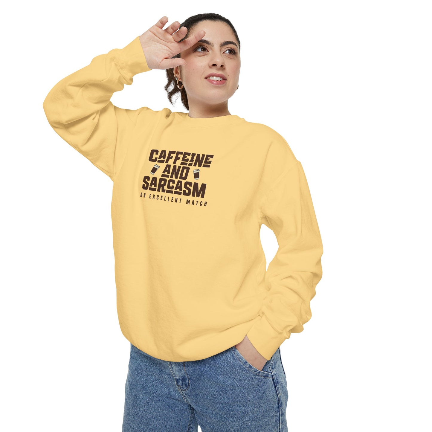 Caffeine and Sarcasm Sweatshirt – Perfect Gift for Coffee Lovers