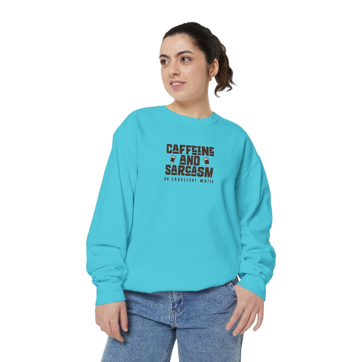 Caffeine and Sarcasm Sweatshirt – Perfect Gift for Coffee Lovers