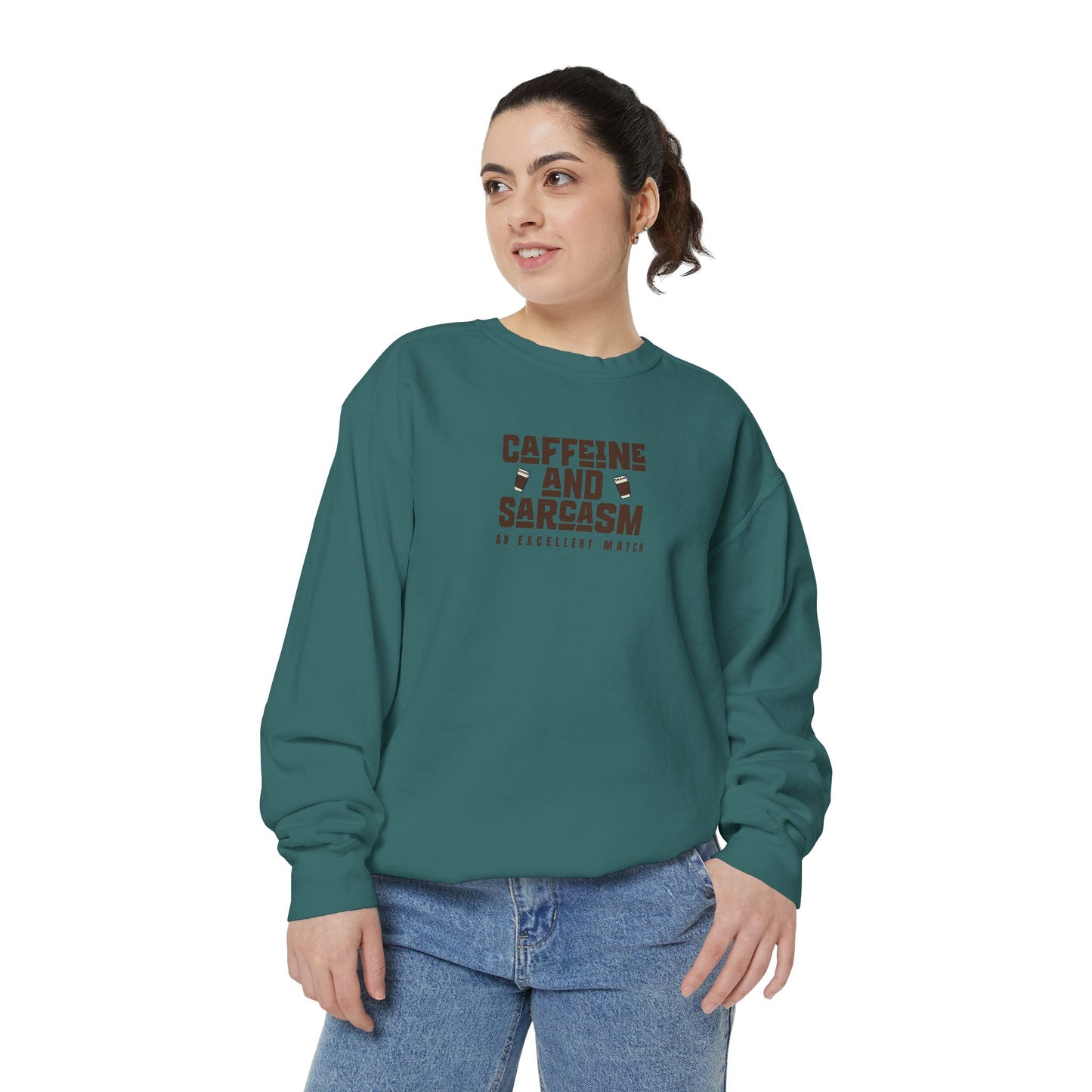 Caffeine and Sarcasm Sweatshirt – Perfect Gift for Coffee Lovers
