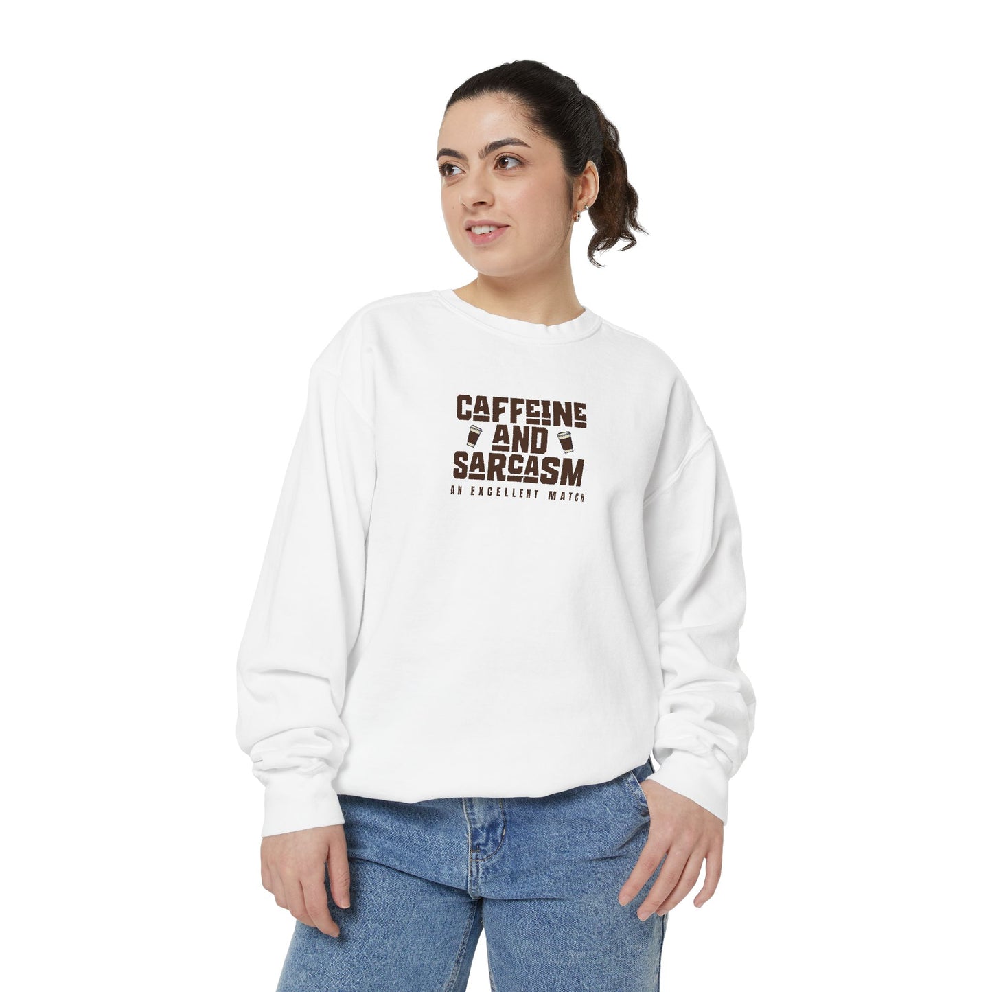 Caffeine and Sarcasm Sweatshirt – Perfect Gift for Coffee Lovers