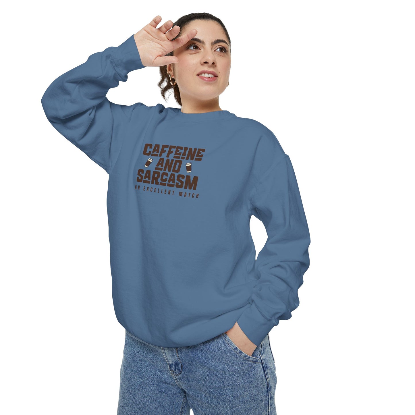 Caffeine and Sarcasm Sweatshirt – Perfect Gift for Coffee Lovers