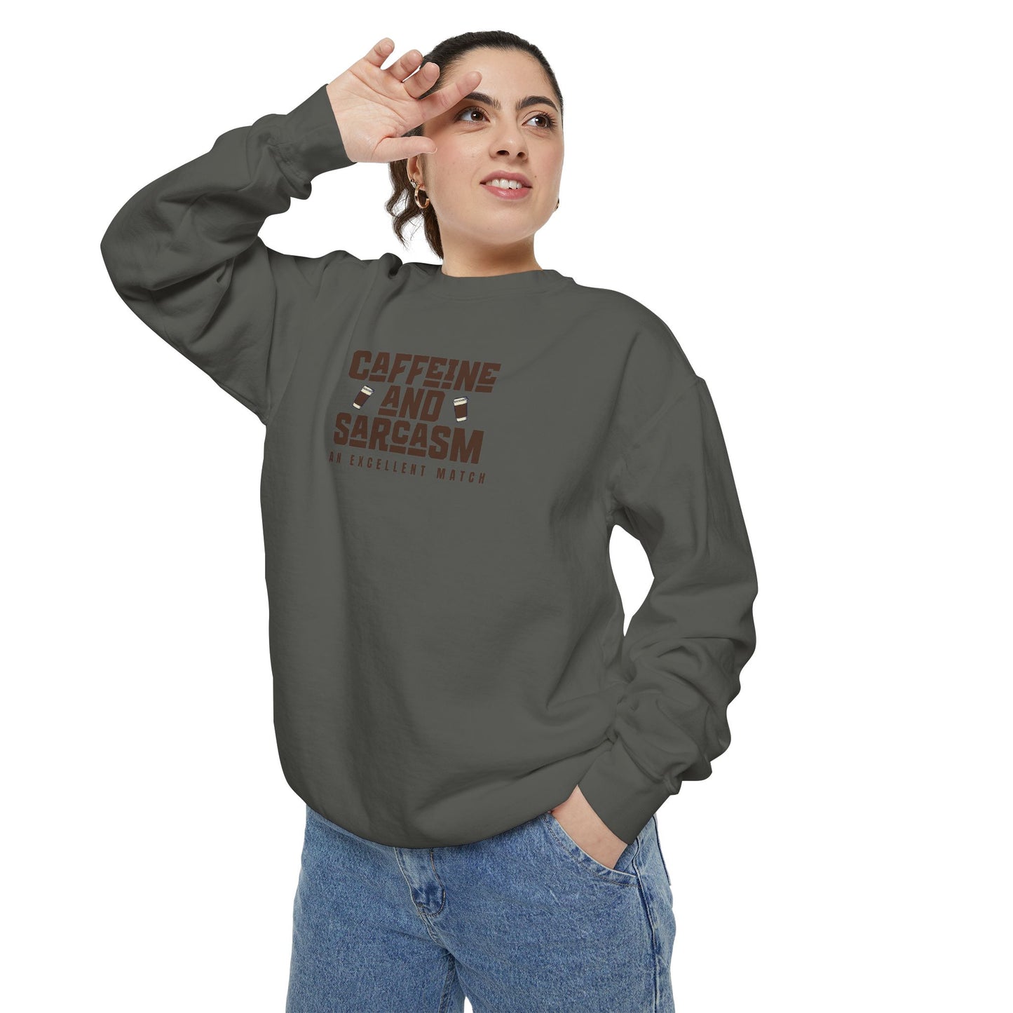 Caffeine and Sarcasm Sweatshirt – Perfect Gift for Coffee Lovers