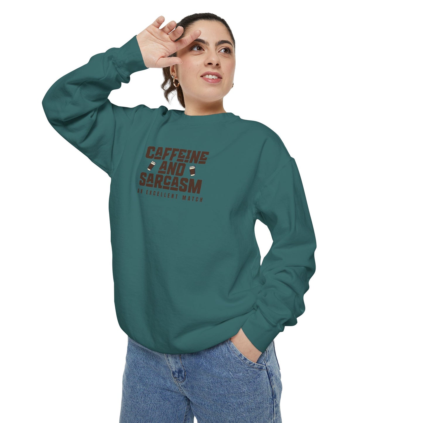 Caffeine and Sarcasm Sweatshirt – Perfect Gift for Coffee Lovers