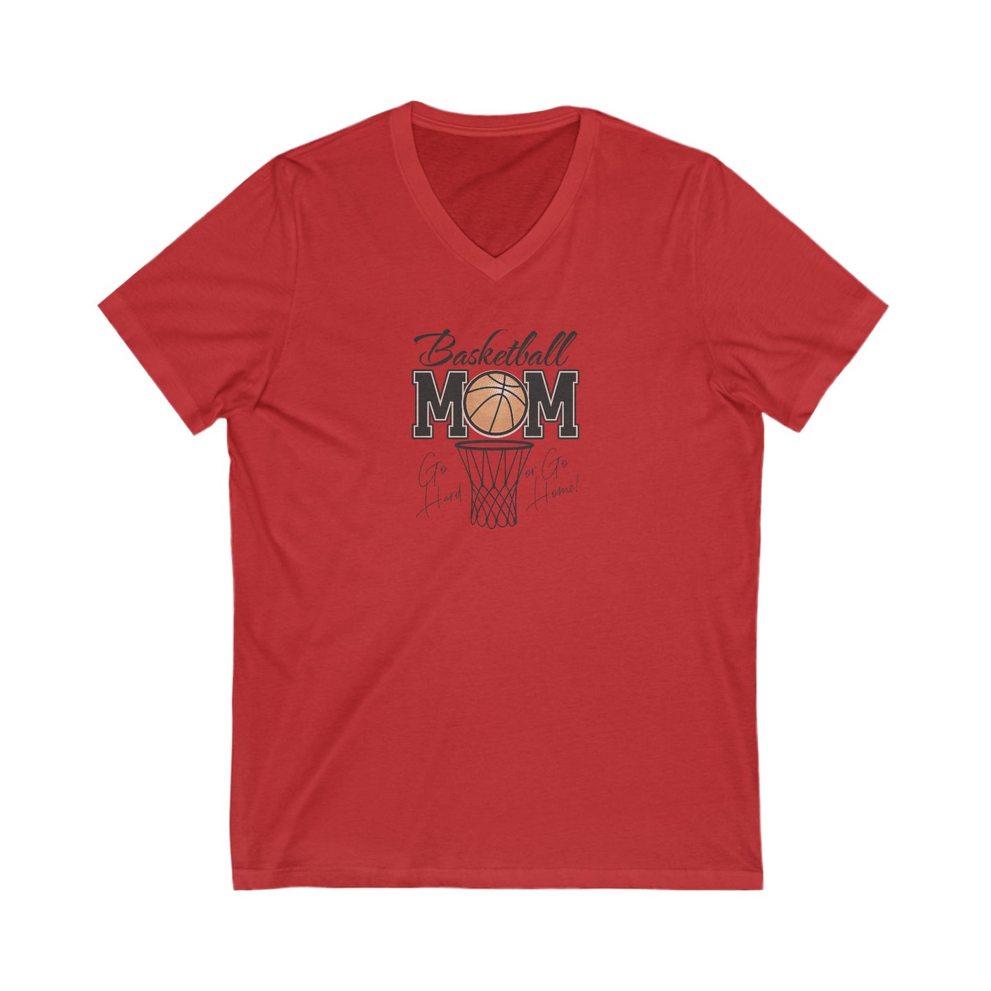 Basketball Mom V-Neck Tee - Perfect for Game Days & Celebrations