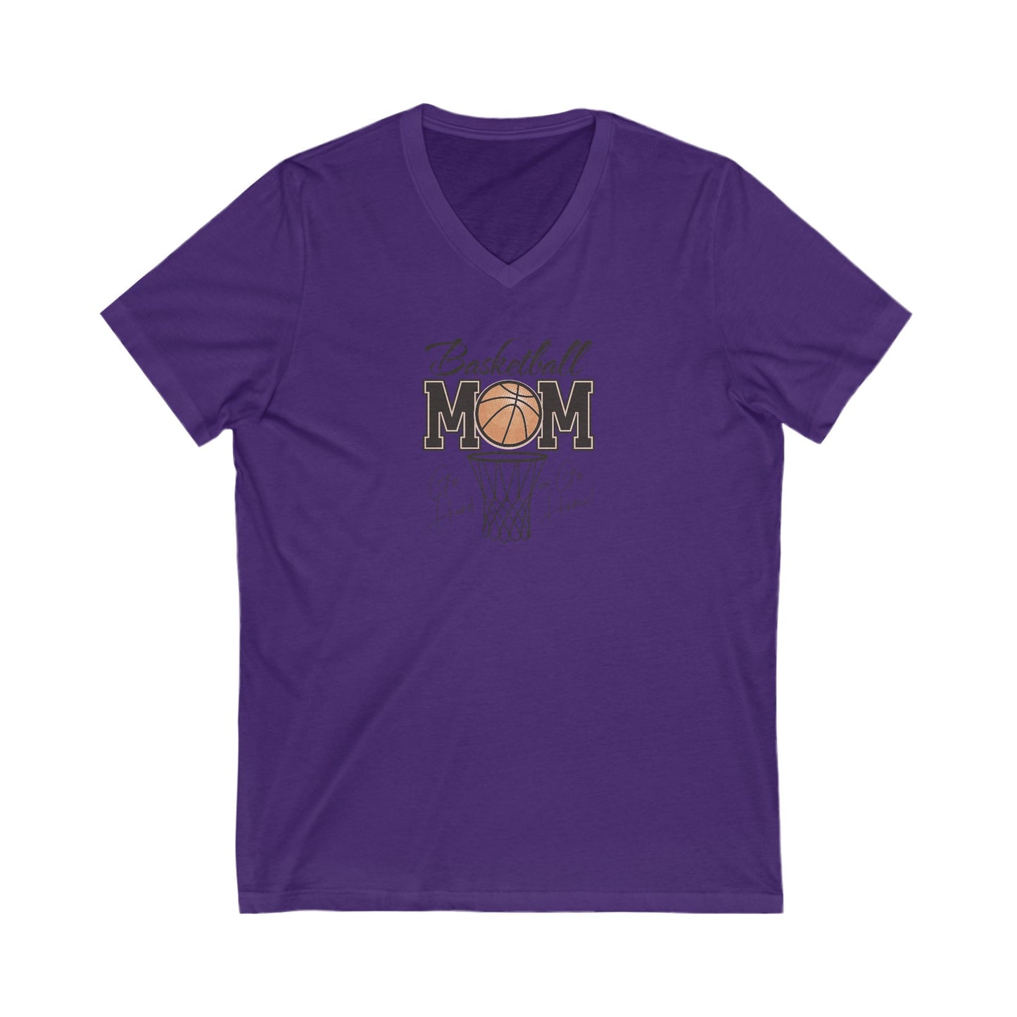 Basketball Mom V-Neck Tee - Perfect for Game Days & Celebrations