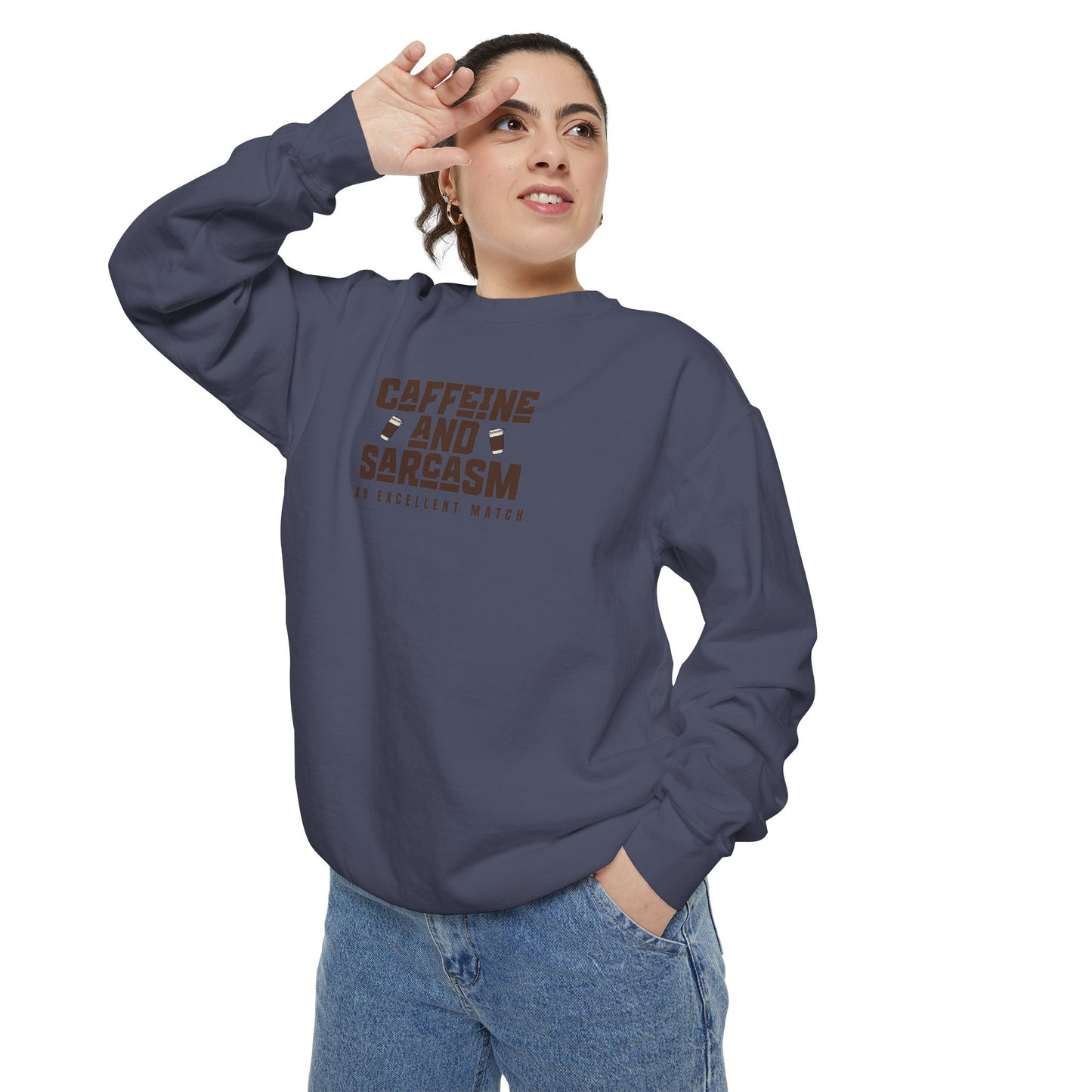 Caffeine and Sarcasm Sweatshirt – Perfect Gift for Coffee Lovers