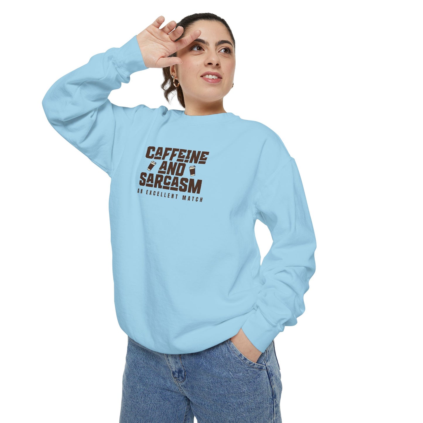 Caffeine and Sarcasm Sweatshirt – Perfect Gift for Coffee Lovers