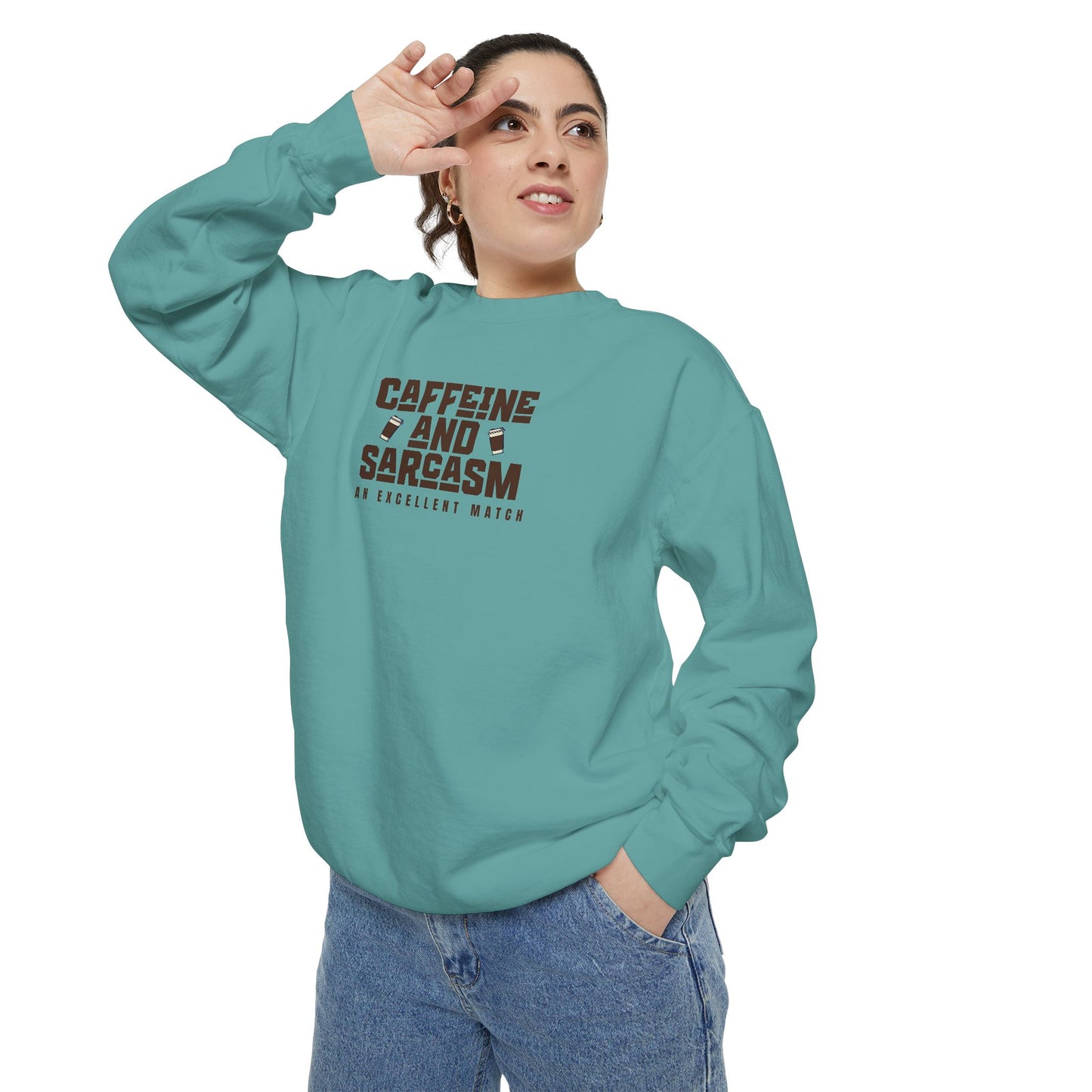 Caffeine and Sarcasm Sweatshirt – Perfect Gift for Coffee Lovers