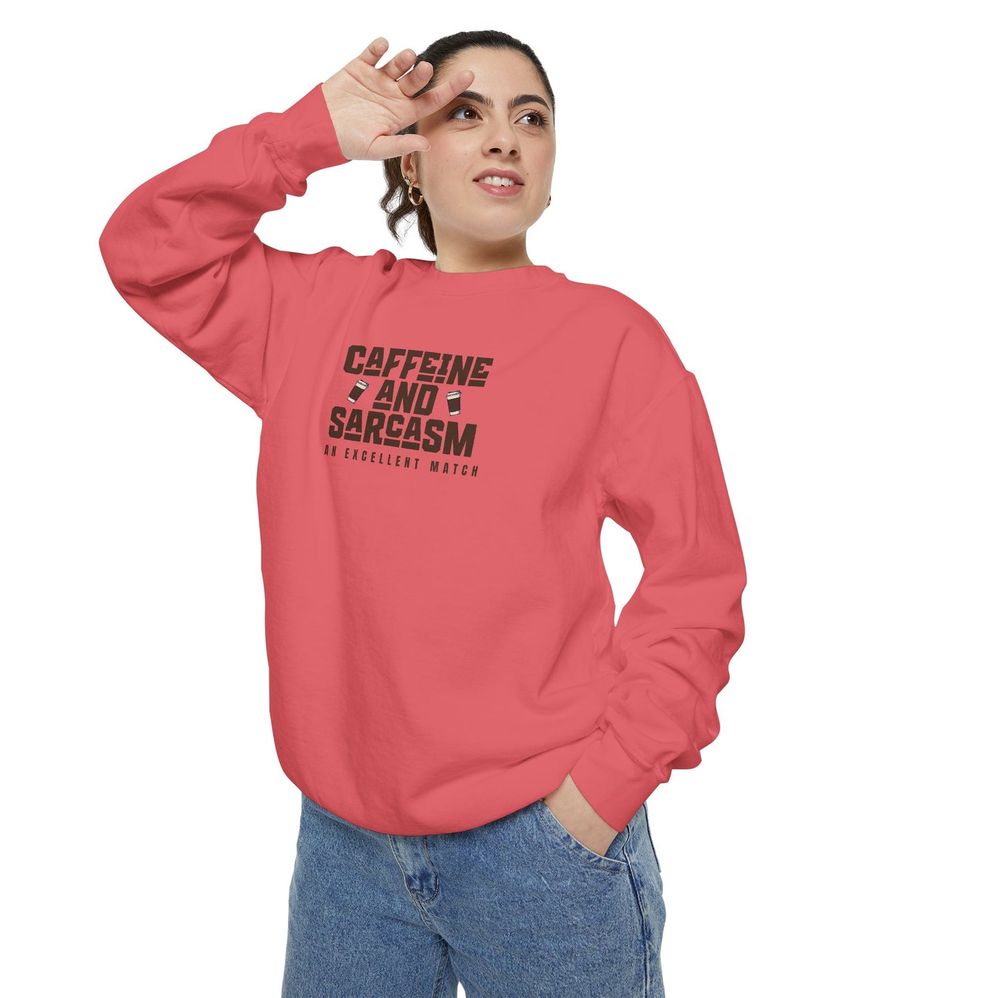 Caffeine and Sarcasm Sweatshirt – Perfect Gift for Coffee Lovers