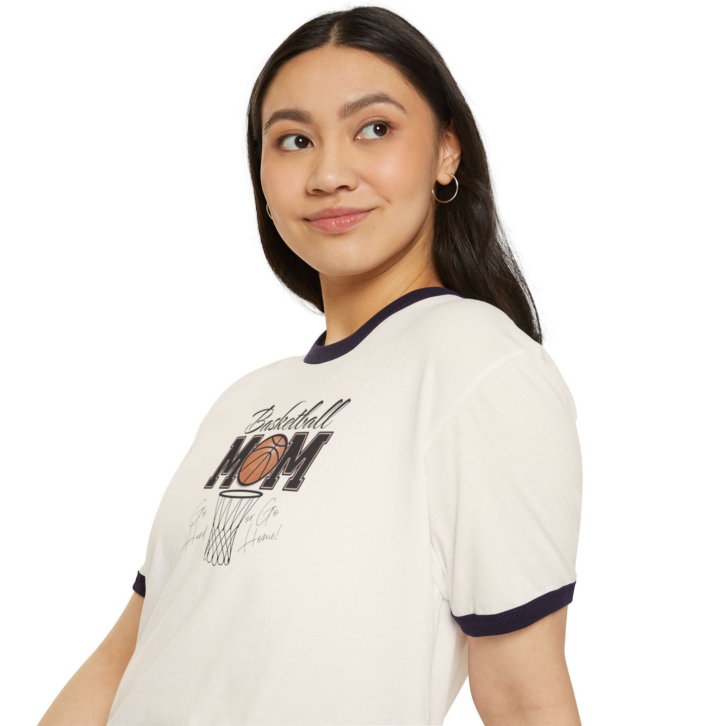Basketball Mom Unisex Cotton Ringer T-Shirt