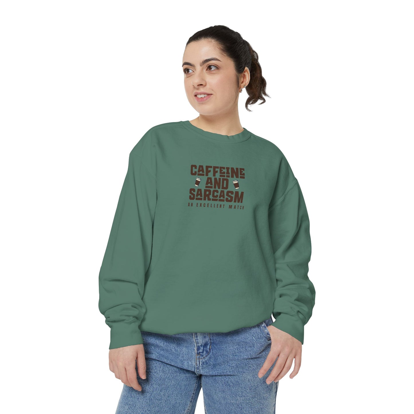 Caffeine and Sarcasm Sweatshirt – Perfect Gift for Coffee Lovers