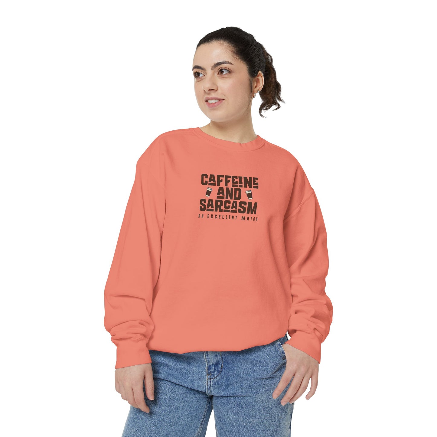 Caffeine and Sarcasm Sweatshirt – Perfect Gift for Coffee Lovers