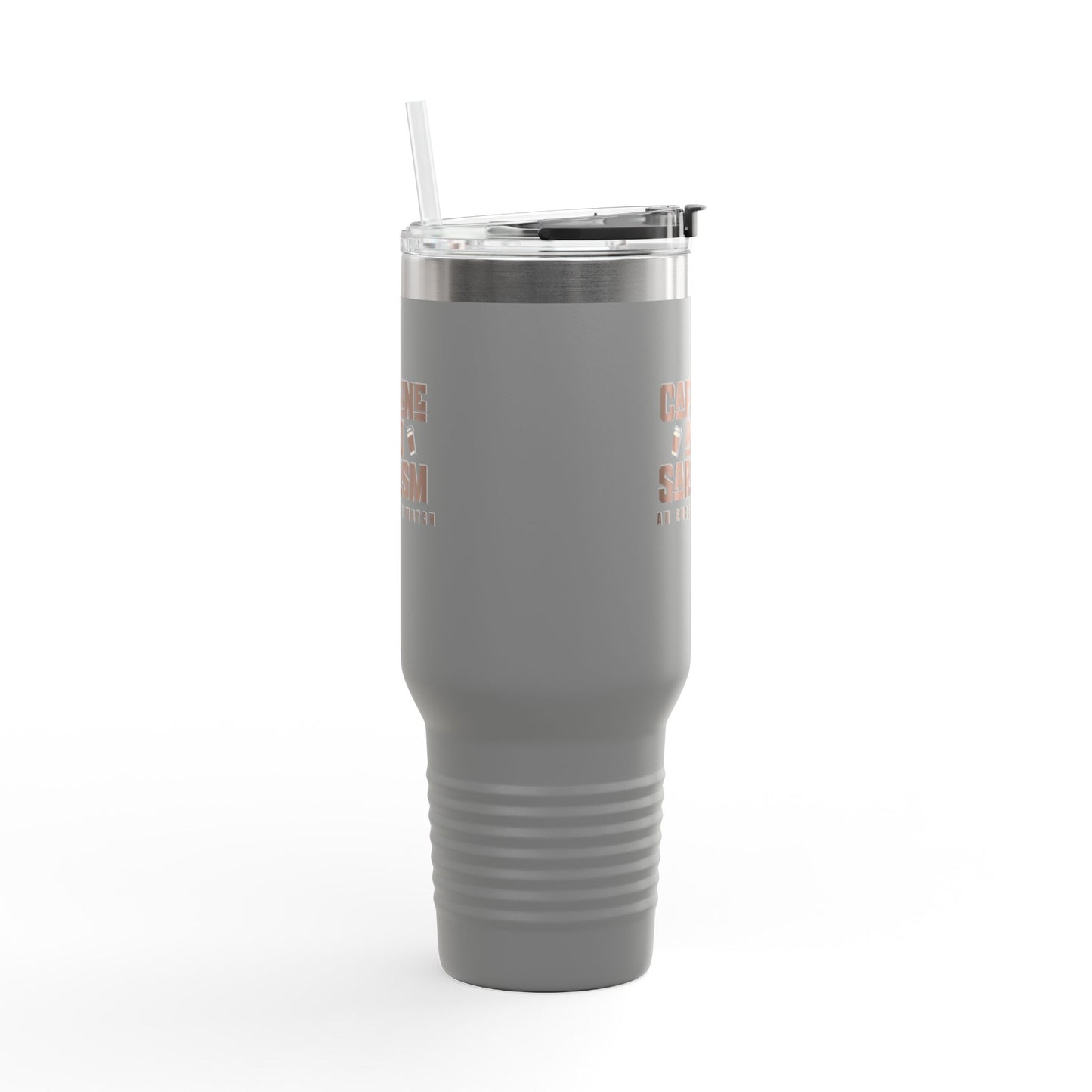 Caffeine and Sarcasm Insulated Travel Mug - 40oz Coffee Tumbler for On-the-Go
