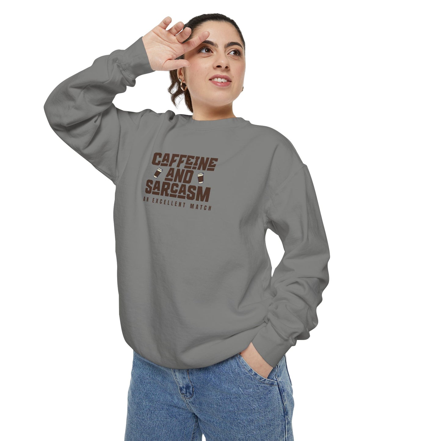 Caffeine and Sarcasm Sweatshirt – Perfect Gift for Coffee Lovers