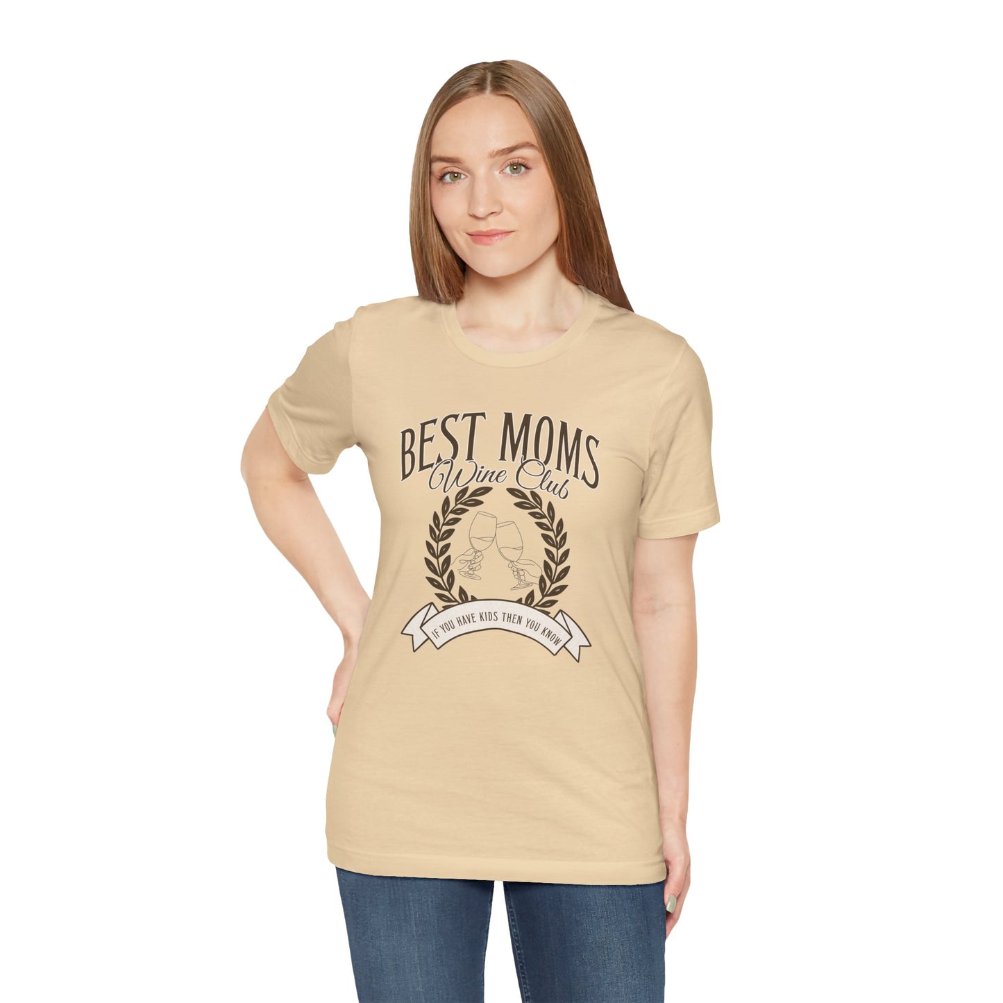 Best Moms Wine Club Tee - Unisex Short Sleeve T-Shirt for Wine Lovers