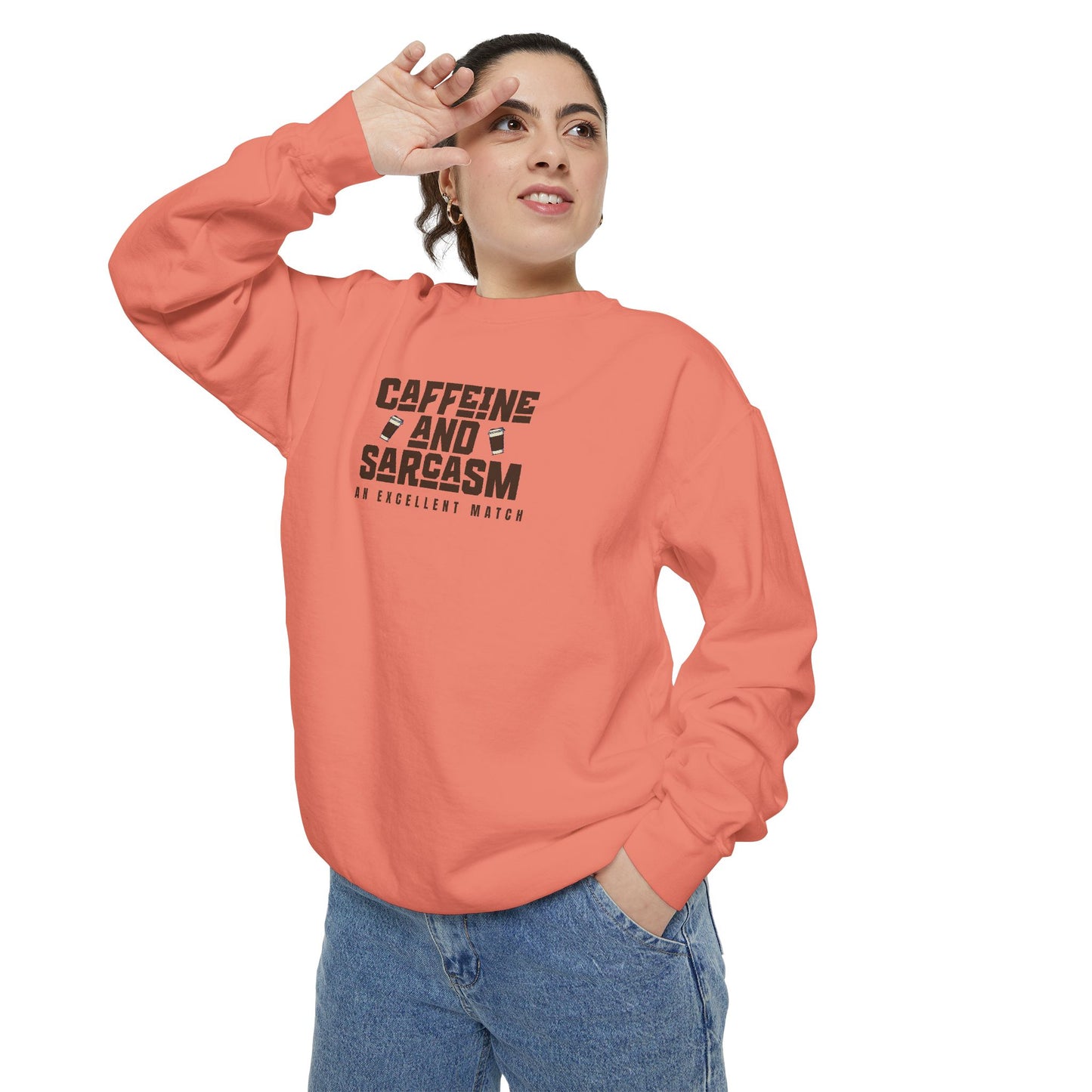 Caffeine and Sarcasm Sweatshirt – Perfect Gift for Coffee Lovers