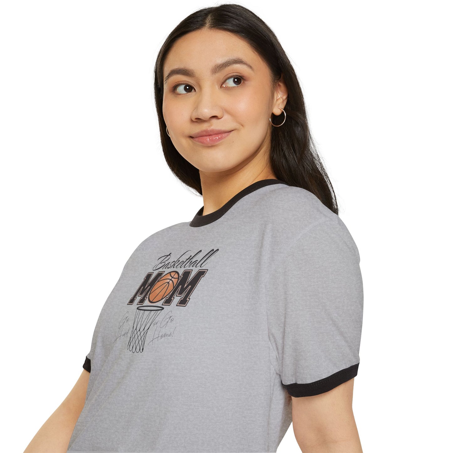 Basketball Mom Unisex Cotton Ringer T-Shirt