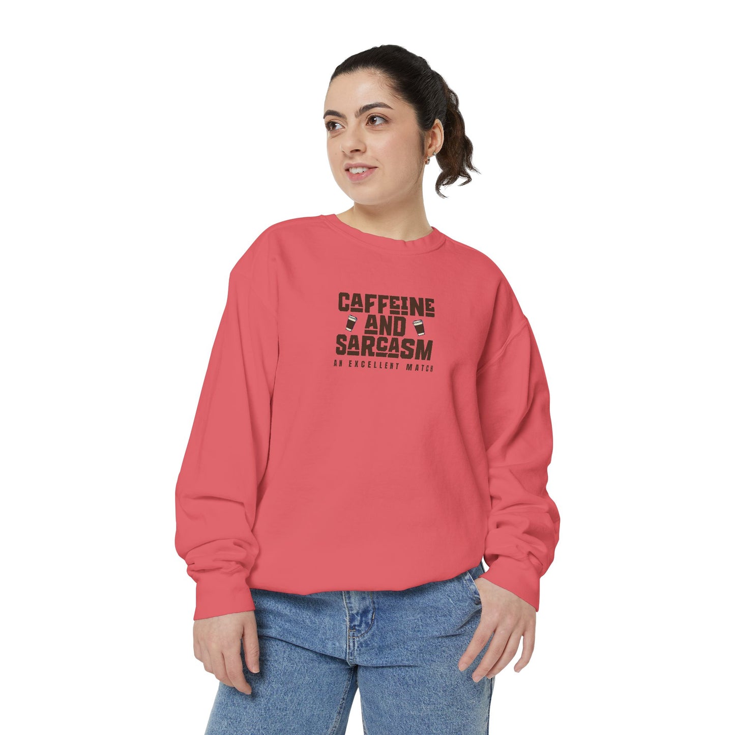 Caffeine and Sarcasm Sweatshirt – Perfect Gift for Coffee Lovers