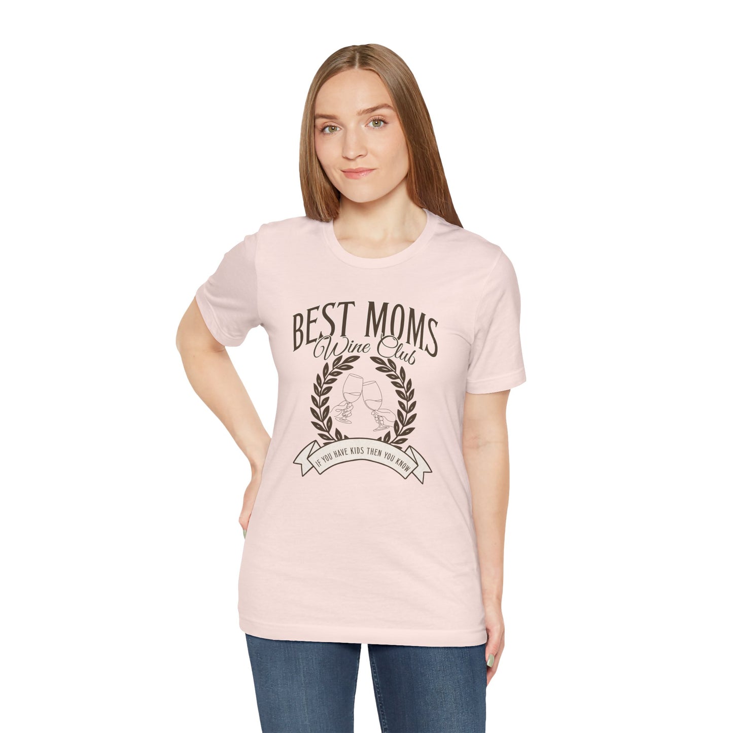 Best Moms Wine Club Tee - Unisex Short Sleeve T-Shirt for Wine Lovers