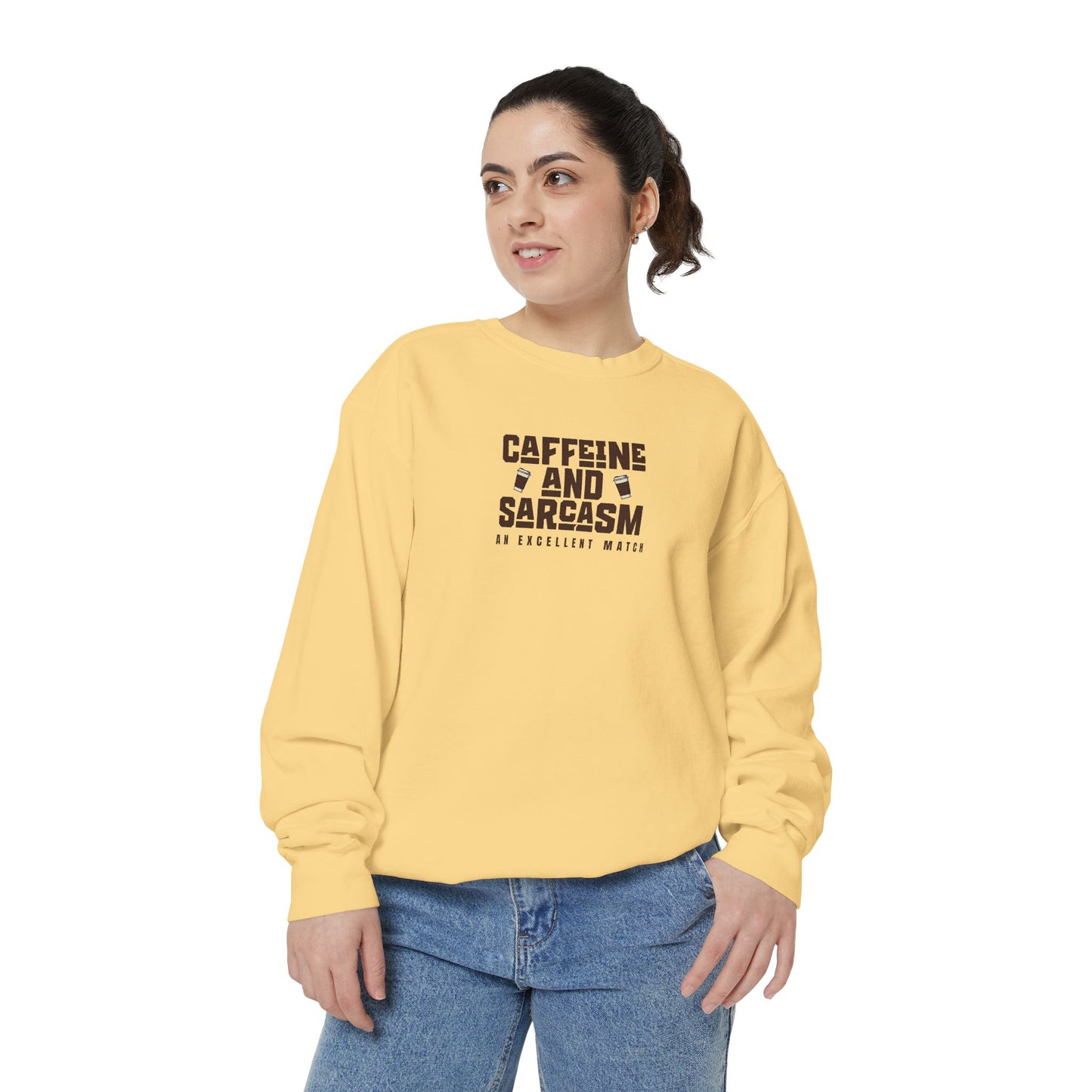 Caffeine and Sarcasm Sweatshirt – Perfect Gift for Coffee Lovers