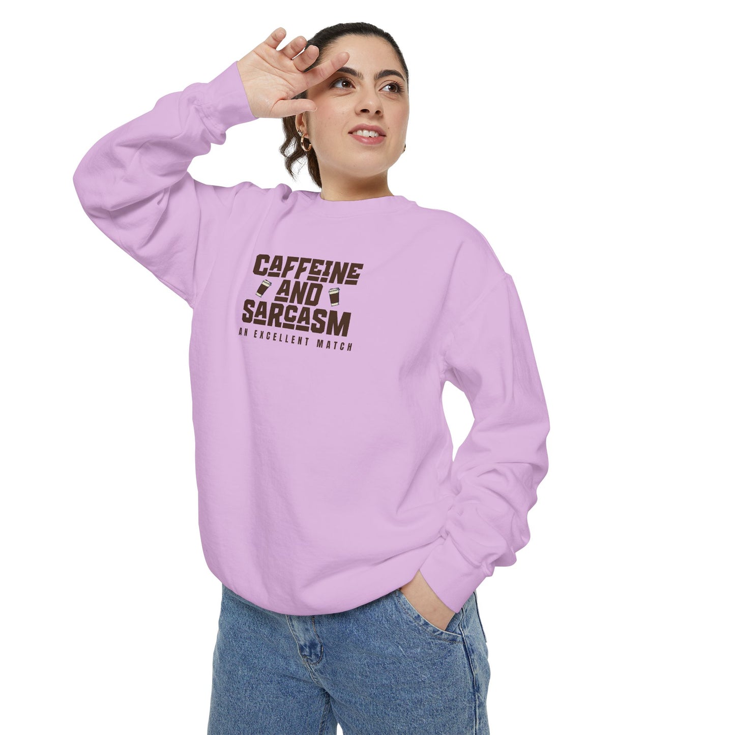 Caffeine and Sarcasm Sweatshirt – Perfect Gift for Coffee Lovers
