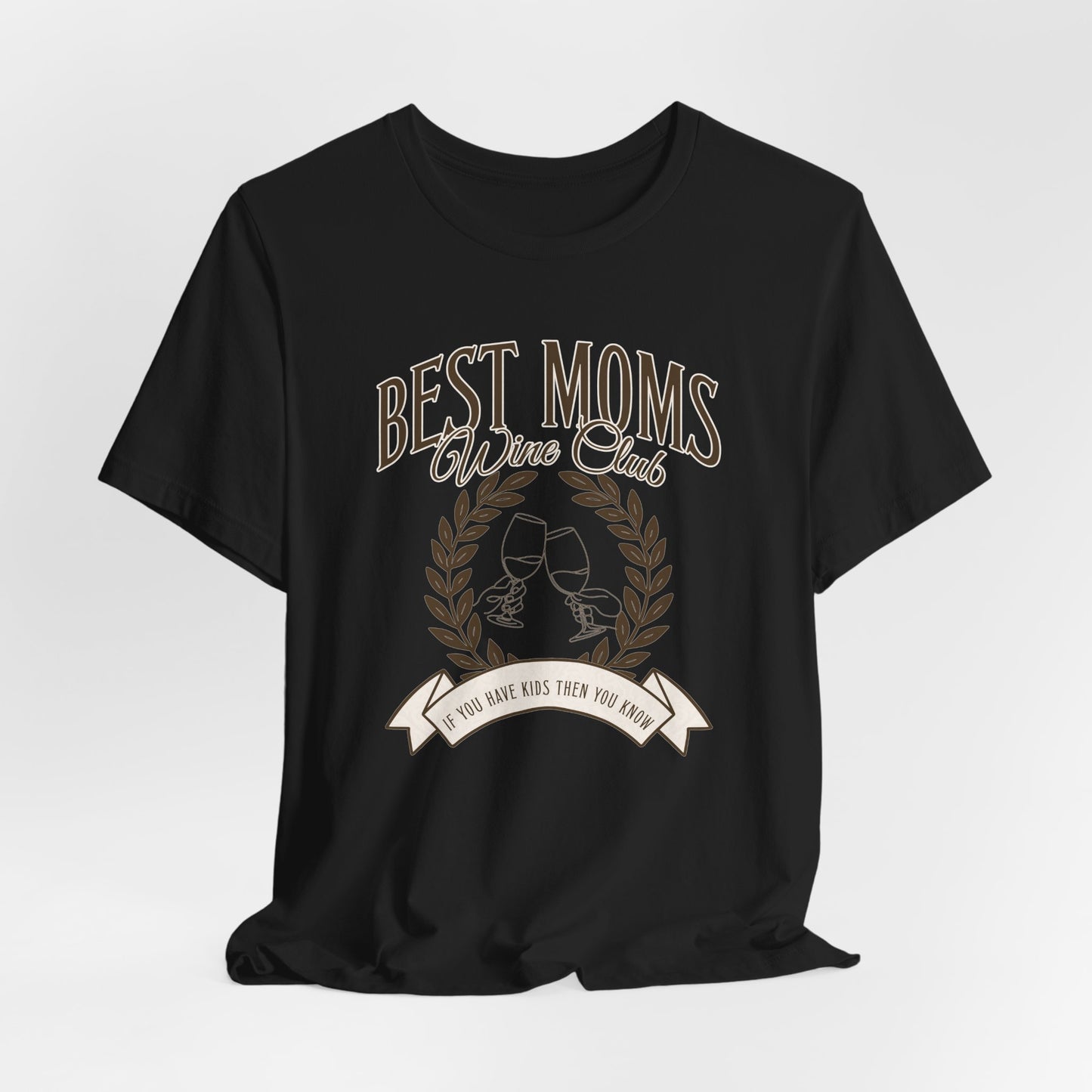 Best Moms Wine Club Tee - Unisex Short Sleeve T-Shirt for Wine Lovers