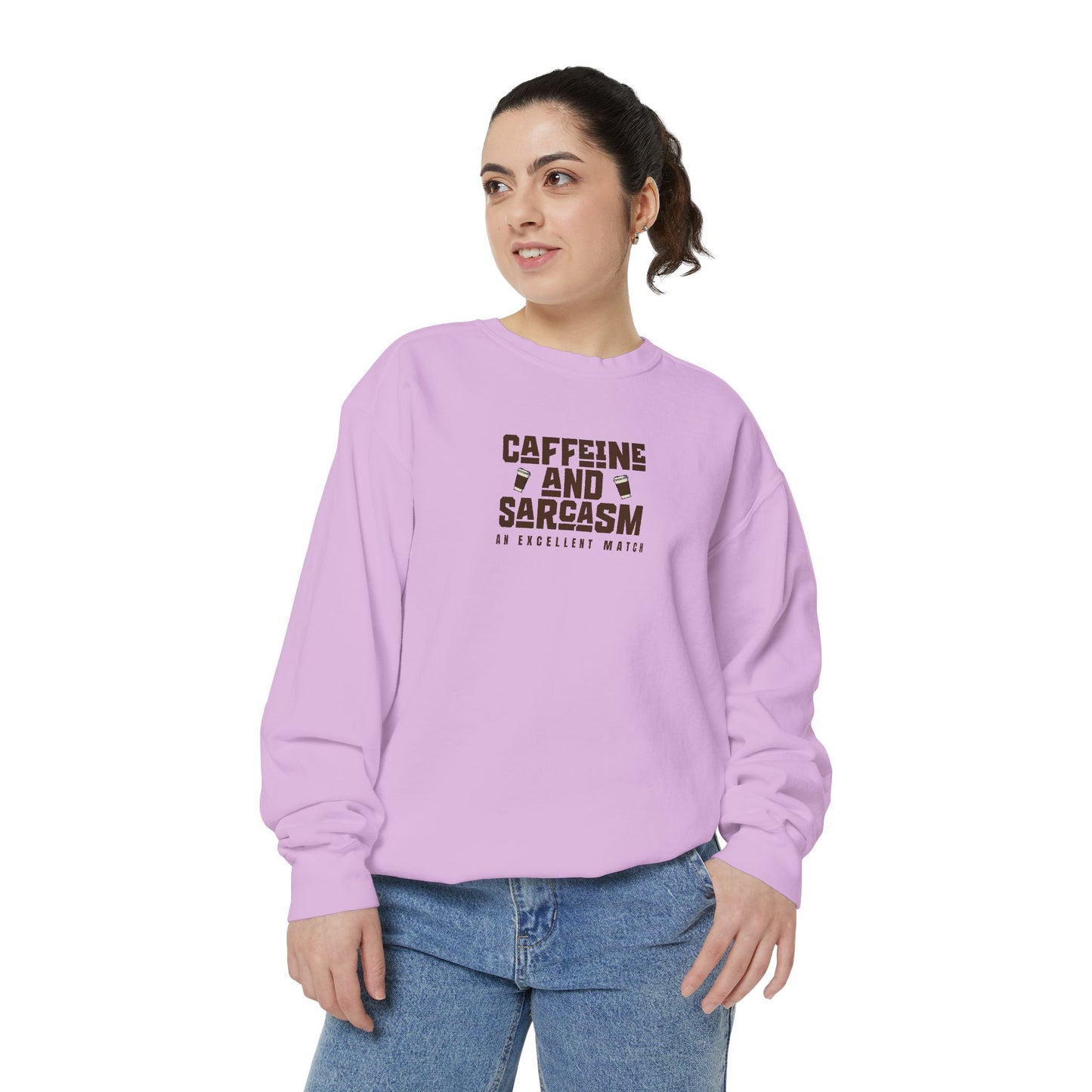 Caffeine and Sarcasm Sweatshirt – Perfect Gift for Coffee Lovers