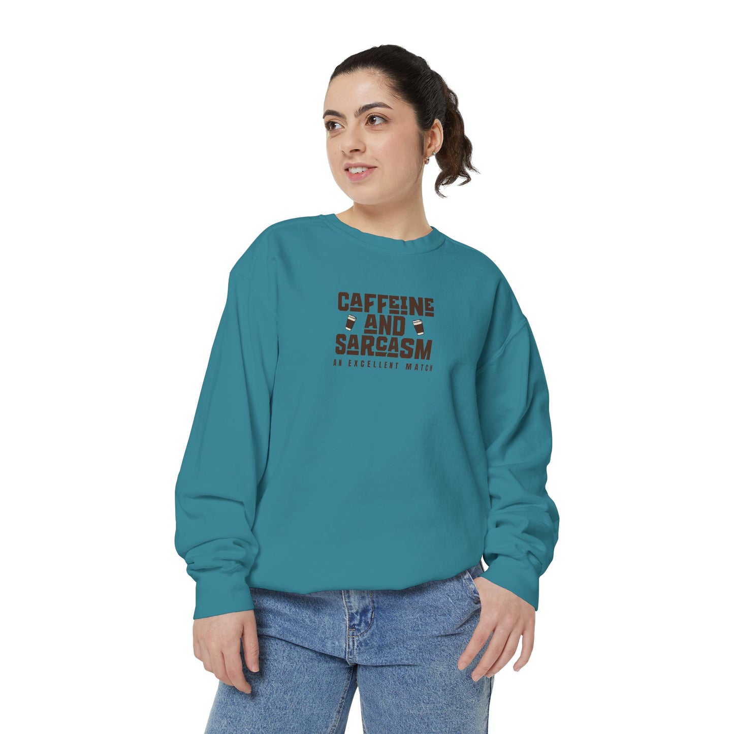 Caffeine and Sarcasm Sweatshirt – Perfect Gift for Coffee Lovers