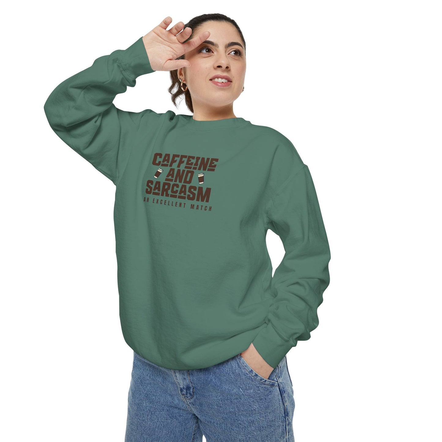 Caffeine and Sarcasm Sweatshirt – Perfect Gift for Coffee Lovers