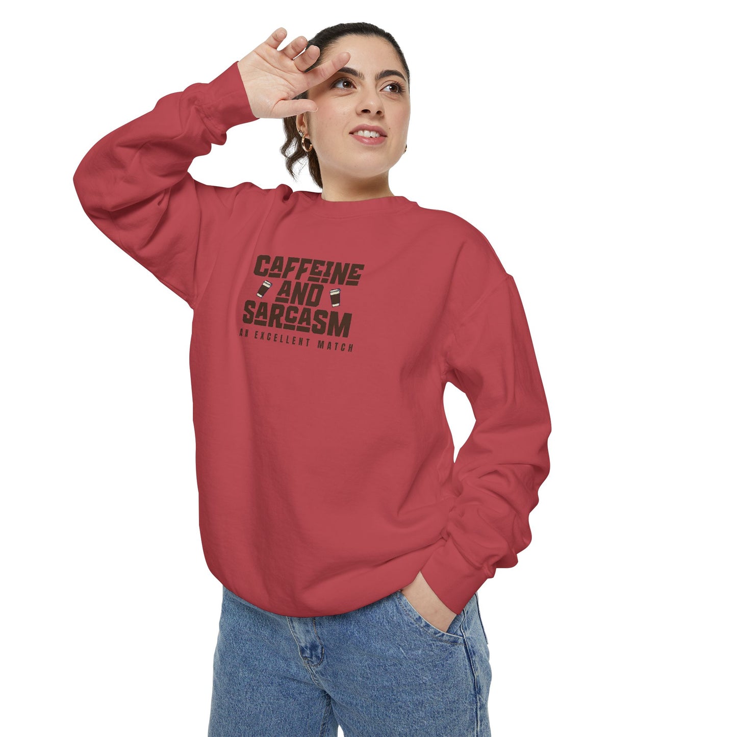 Caffeine and Sarcasm Sweatshirt – Perfect Gift for Coffee Lovers