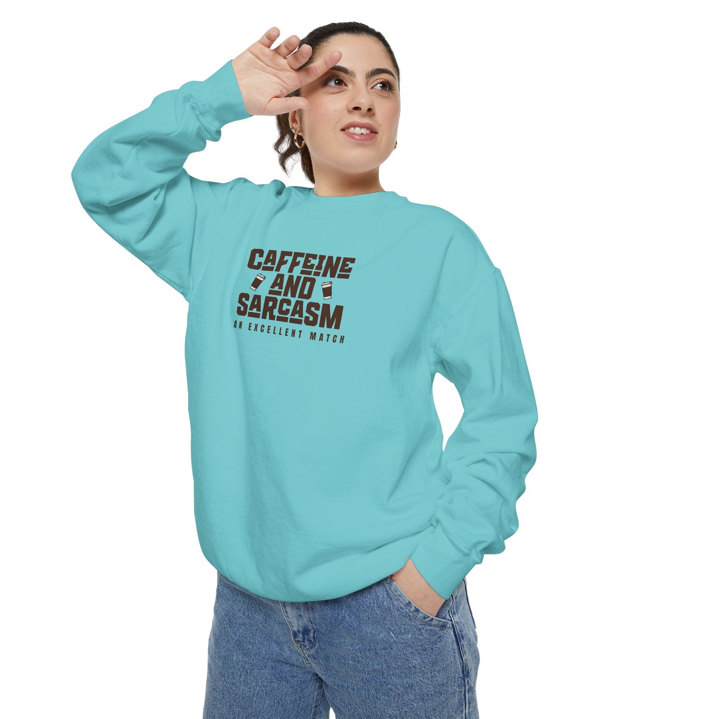 Caffeine and Sarcasm Sweatshirt – Perfect Gift for Coffee Lovers