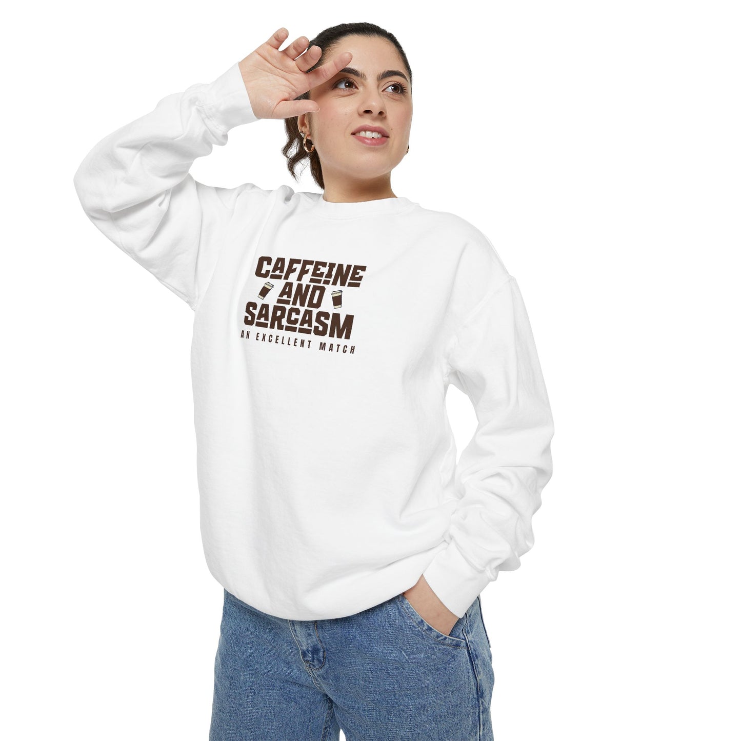 Caffeine and Sarcasm Sweatshirt – Perfect Gift for Coffee Lovers