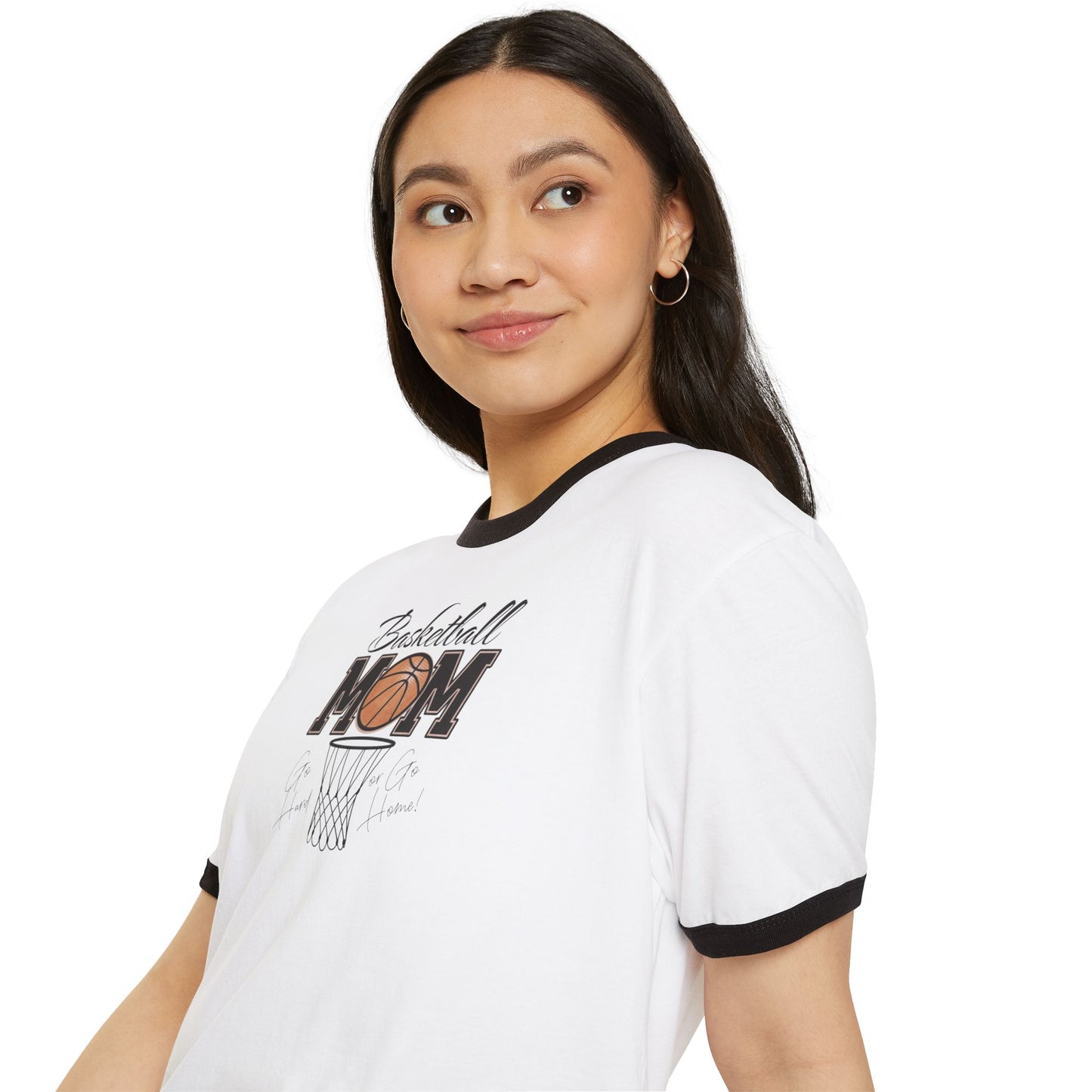 Basketball Mom Unisex Cotton Ringer T-Shirt