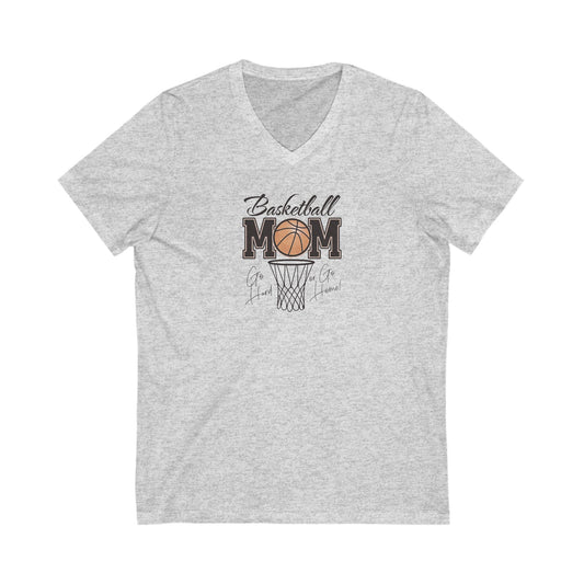 Basketball Mom V-Neck Tee - Perfect for Game Days & Celebrations