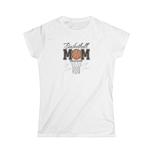 Basketball Mom Women's Softstyle Tee | Perfect Gift for Moms, Sports Lovers, Basketball Events, Mother's Day, Casual Wear