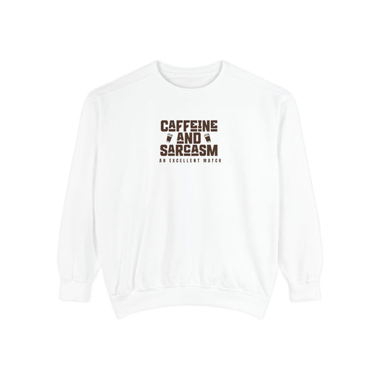 Caffeine and Sarcasm Sweatshirt – Perfect Gift for Coffee Lovers